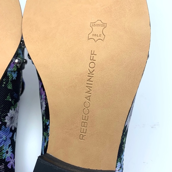 REBECCA MINKOFF MILENA STUDDED SILK LOAFER MULE - Picture 12 of 13